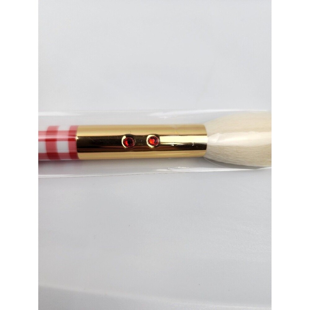 SLMISSGLAM Gingham Face Brush With red gingham handle And crystal embellishment - Picture 3 of 7